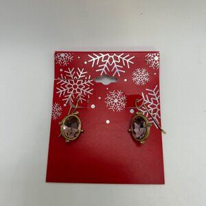 DG-12 Gold-Tone Drop Earrings With Purple Oval Gemstones By Kohls